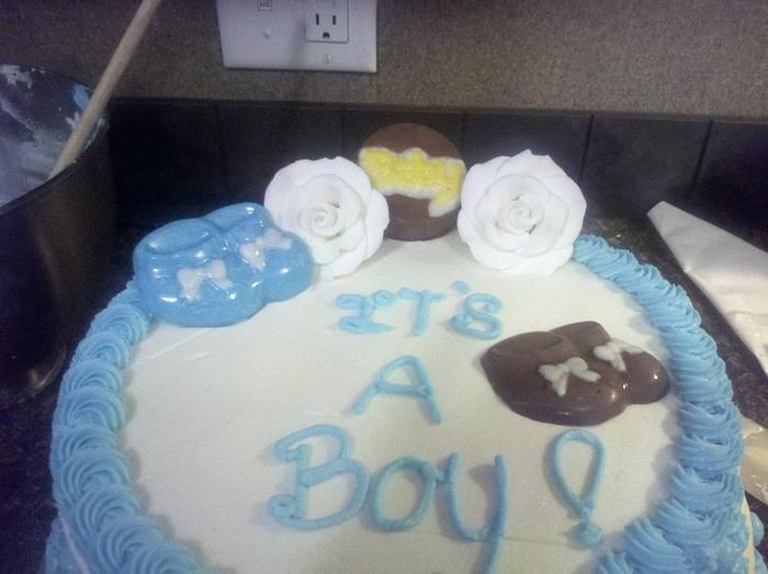 boy baby shower cake 