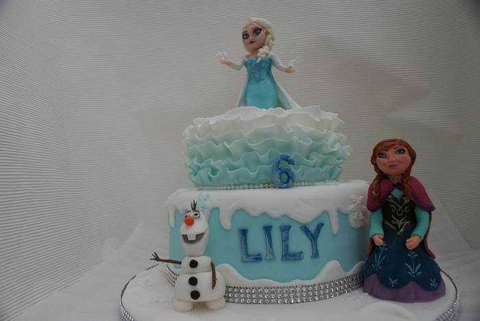 disney frozen, elsa, olaf ,anna birthday cake