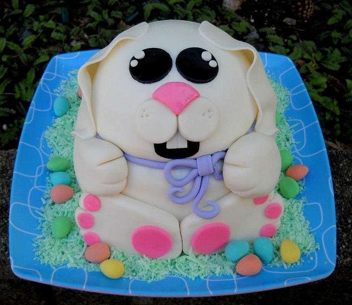 cute easter bunny cake (cheeky monkey cakes)