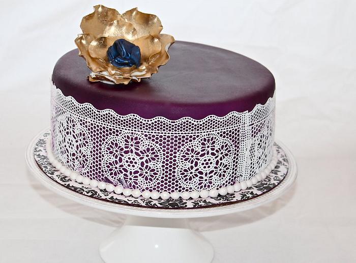 purple, flower cake
