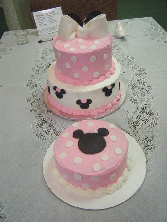 Minnie Mouse Birthday Cake and smash cake