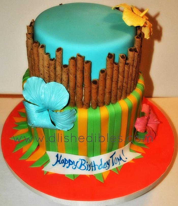 Luau Themed Party Cake 