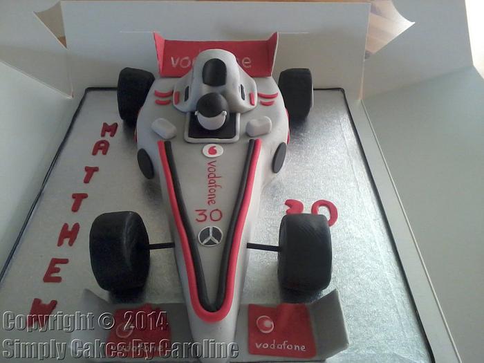 formula one racing car cake
