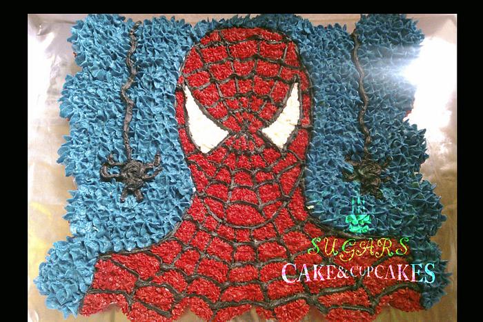 Spiderman Cupcake Cake (pastel de kekitos) - Decorated - CakesDecor