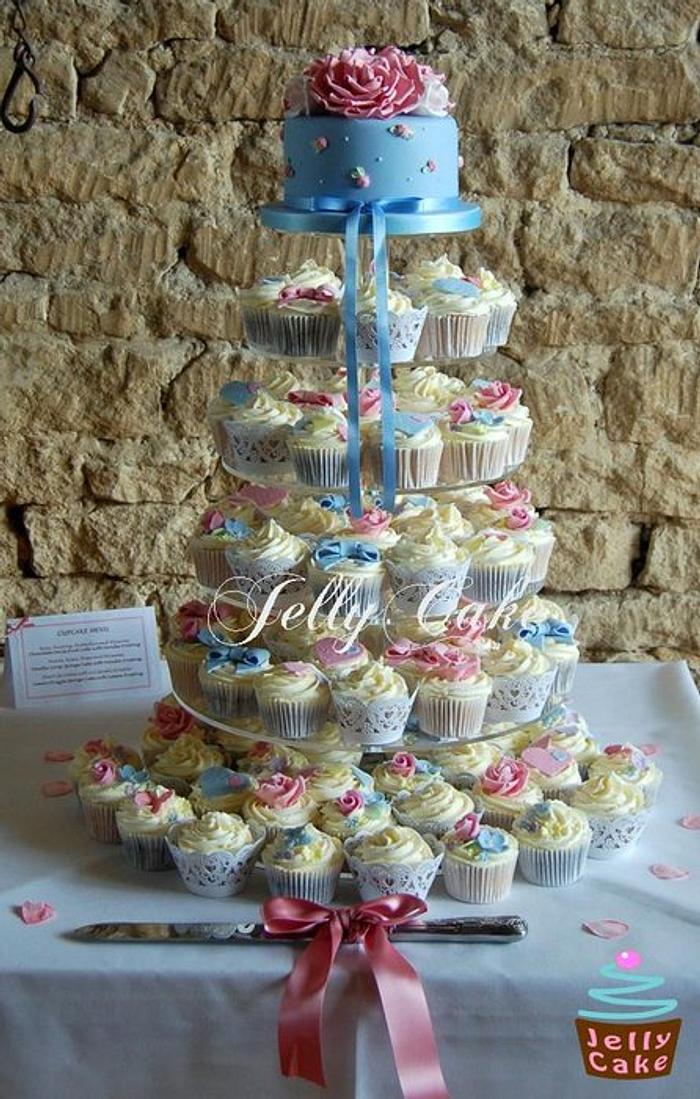 Cath Kidston Style Wedding Cupcakes