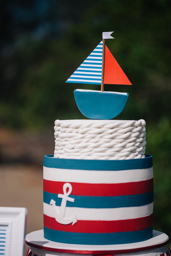 Nautical Christening cake