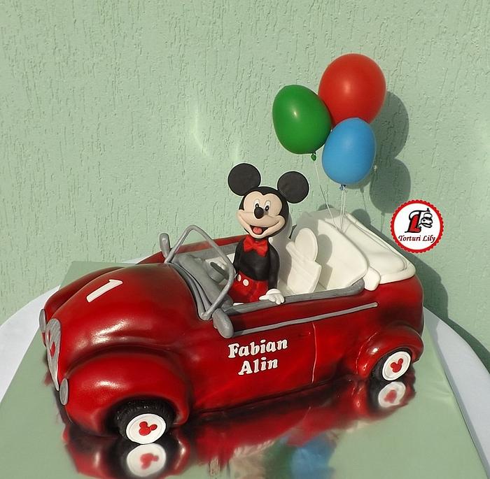 Mickey Mouse Car Cake