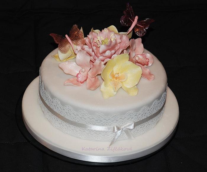 orchid and gelatine butterflies