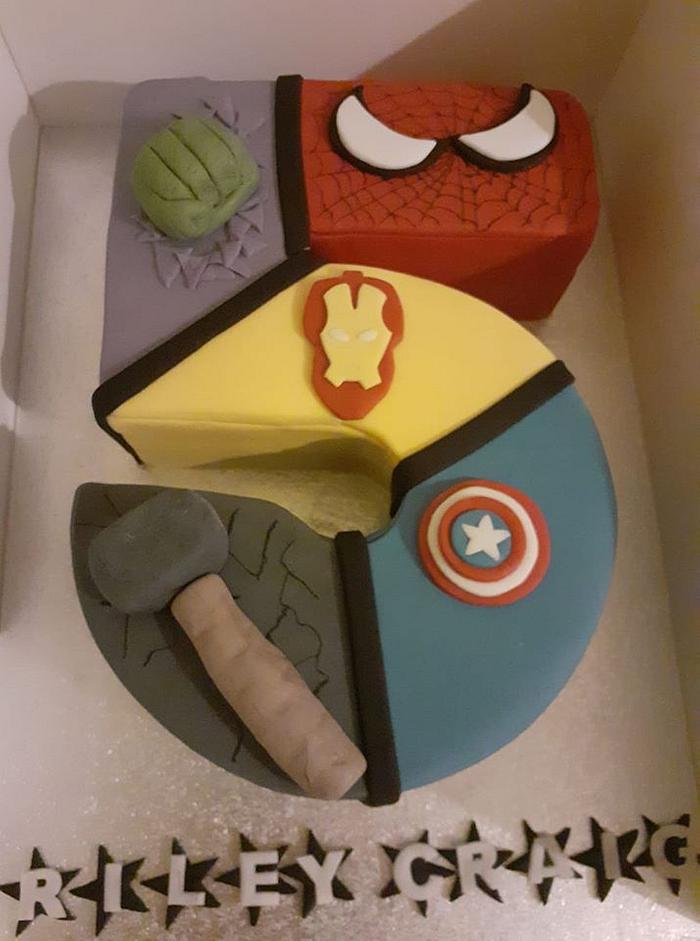 Superheroes 5 cake