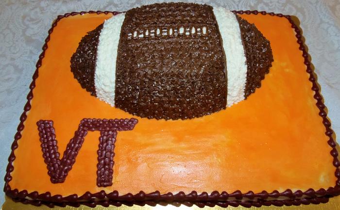 Buttercream football cake Virginia Tech