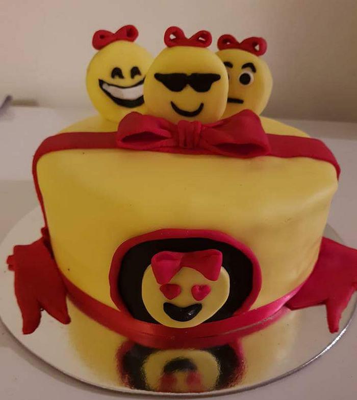 Buy Yellow Emoji Cream Cake-Yellow Emoji Cream Cake