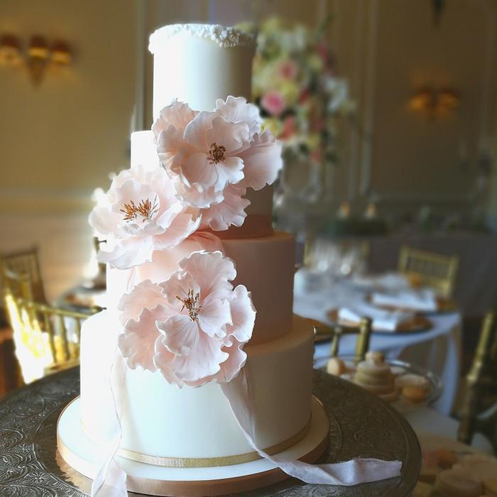 Pretty in pink wedding cake 