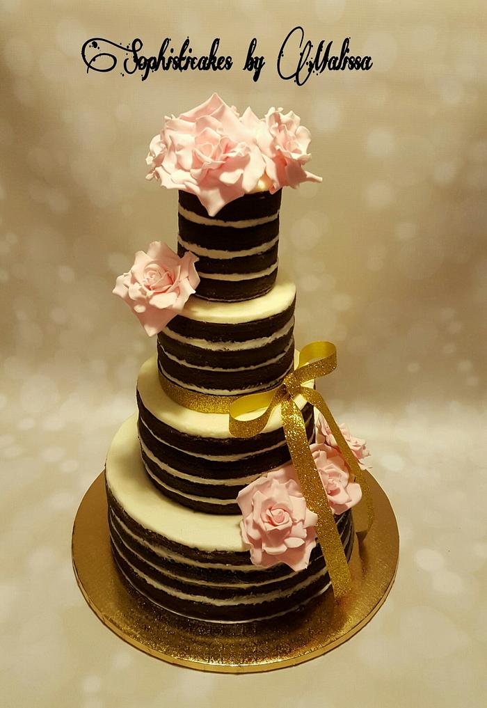 Chocolate Naked Wedding Cake