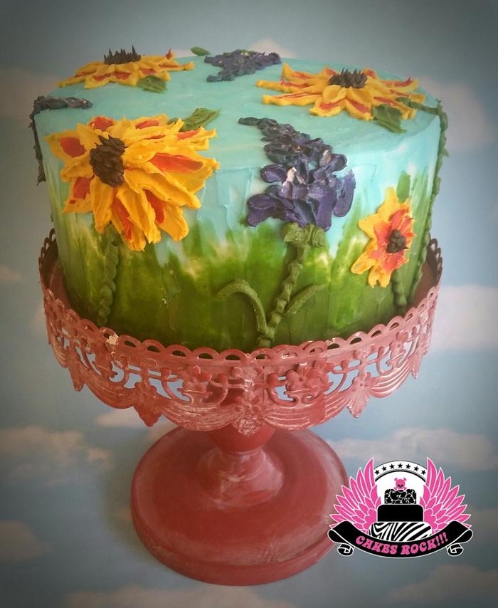 Buttercream Palette-Painted Cake