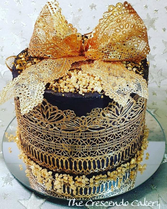 Gold chocolate cake