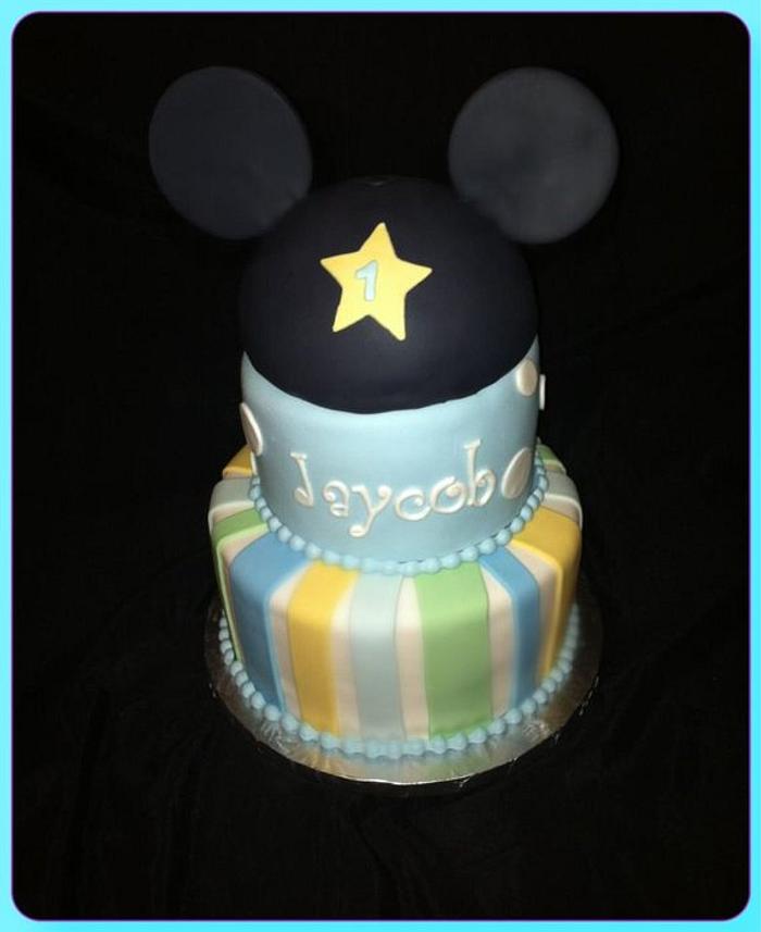 1st birthday Mickey Mouse Pastels Cake