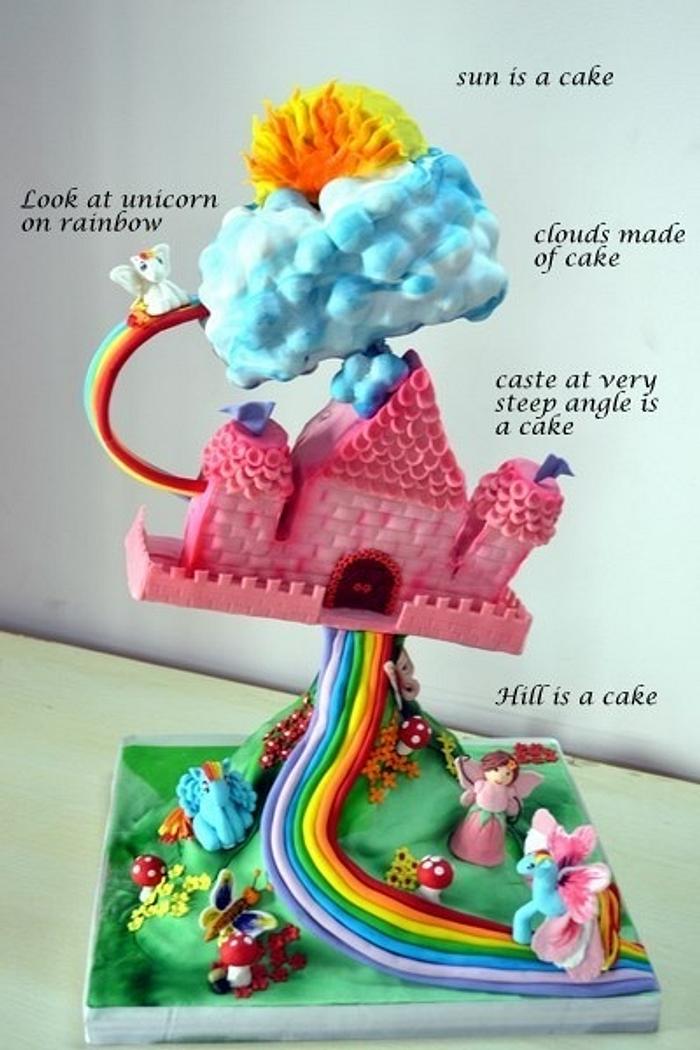 Rainbow Castle Cake 