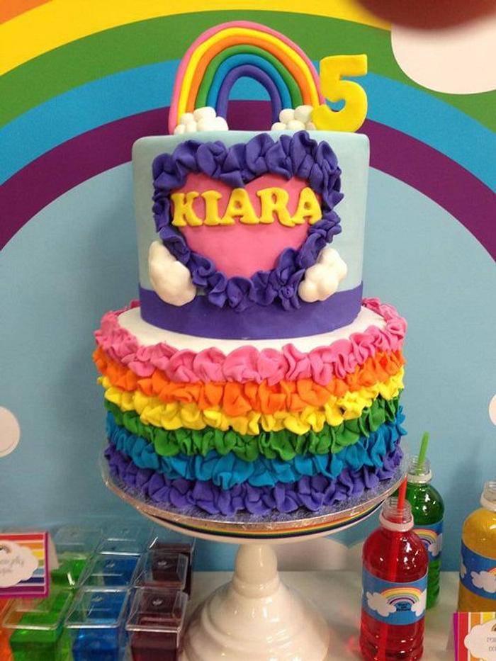 2 tier Rainbow cake
