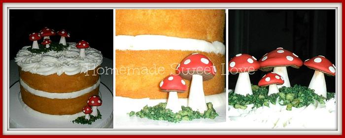 Naked mushroom cake