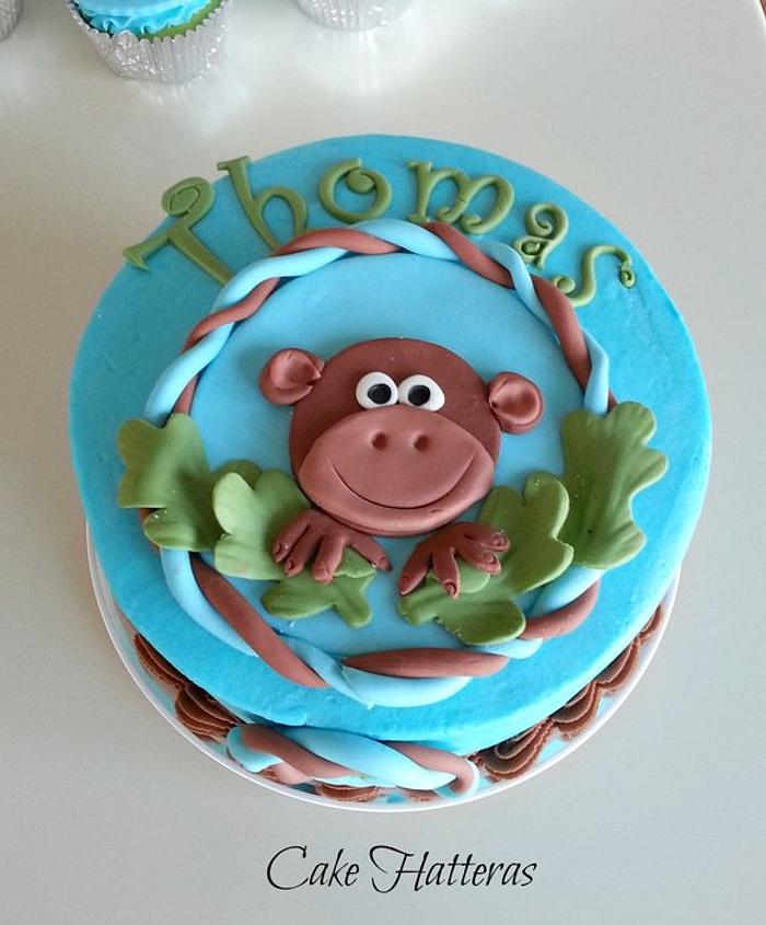 Jungle Animal Smash Cake for a 1st Birthday