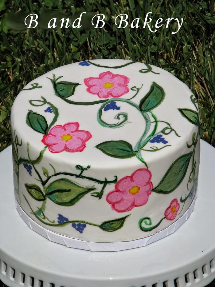 Flower Painted Cake