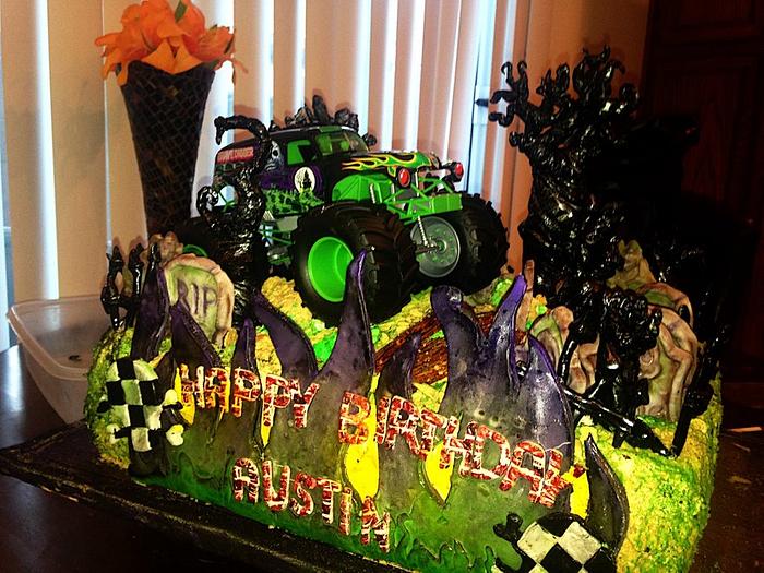 Grave Digger Monster Truck Birthday Cake