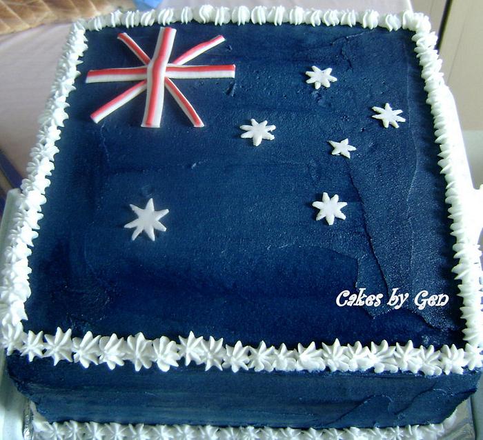 Australian Flag Rainbow Cake