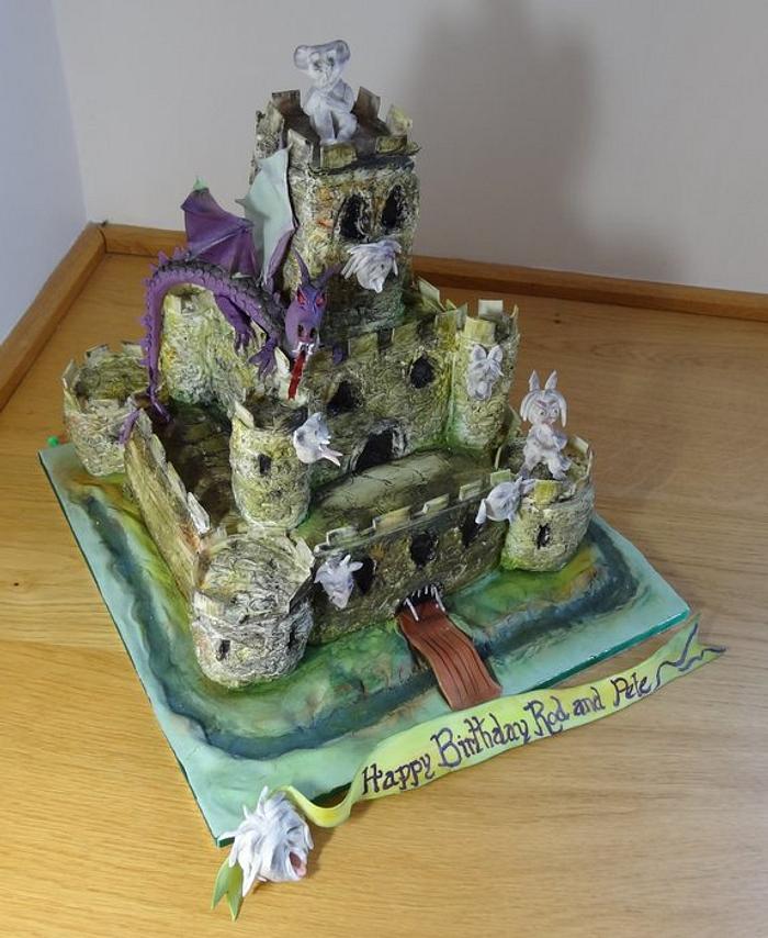 Dragon and Gargoyles Gothic Castle Cake