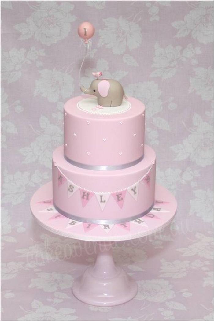 Baby Elephant Cake in Pink