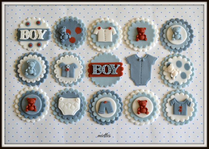 Boy Baby Shower Cupcake Toppers