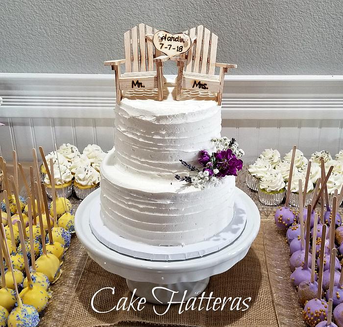 A small wedding cake and dessert bar for a dear friend