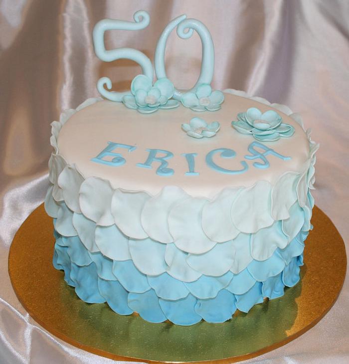 50th Petal Ombre Cake