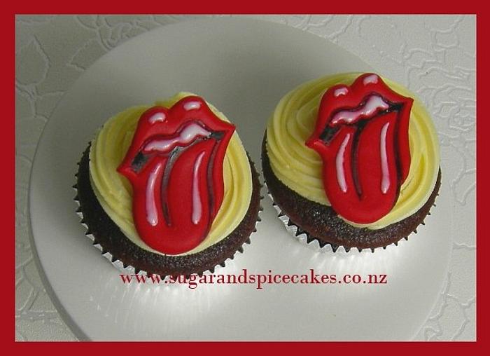 Rolling Stones 50 Licks cupcakes for Mike's 50th Rocker party ~