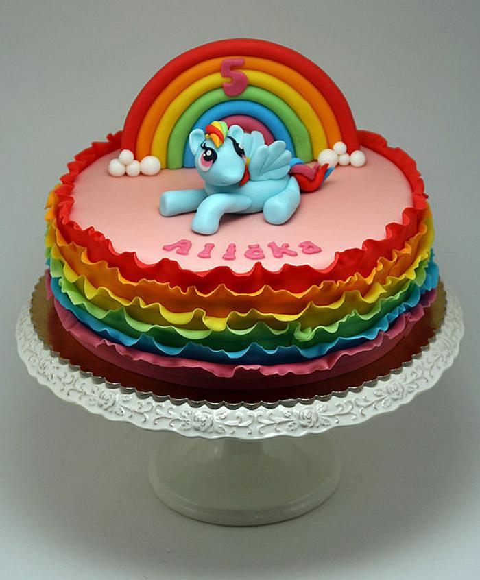 Ruffle Rainbow Cake