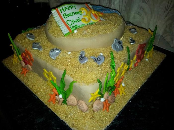 Seaside cake for Cindis 30th 