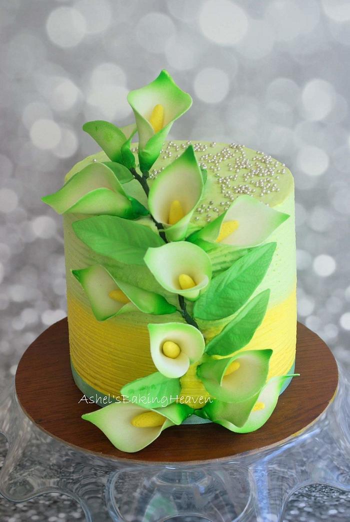 Pretty dainty calla lily cake
