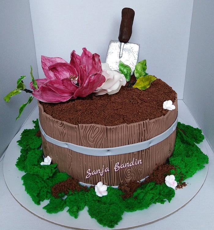 flower pot cake