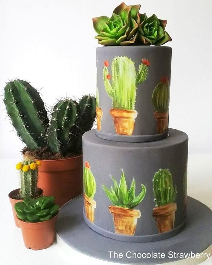 Painted Cactus Cake