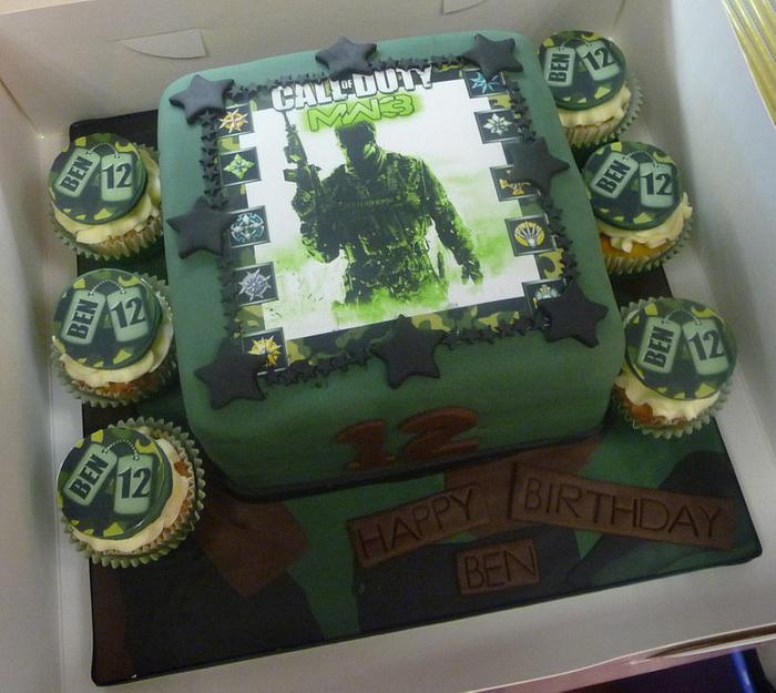 Call of Duty MW3 Cake & Cupcakes
