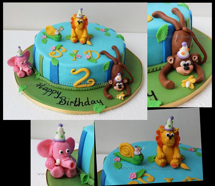 Animals theme cake