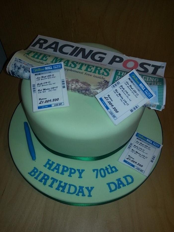 Racing themed cake. 