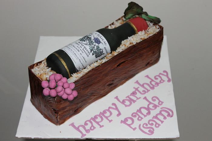Wine gift box cake