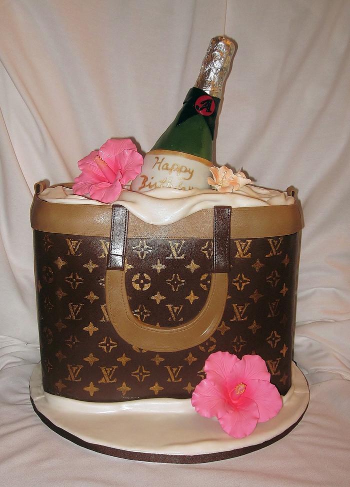Louis Vuitton Purse Cake, Louis Vuitton Purse Cake for a 60…
