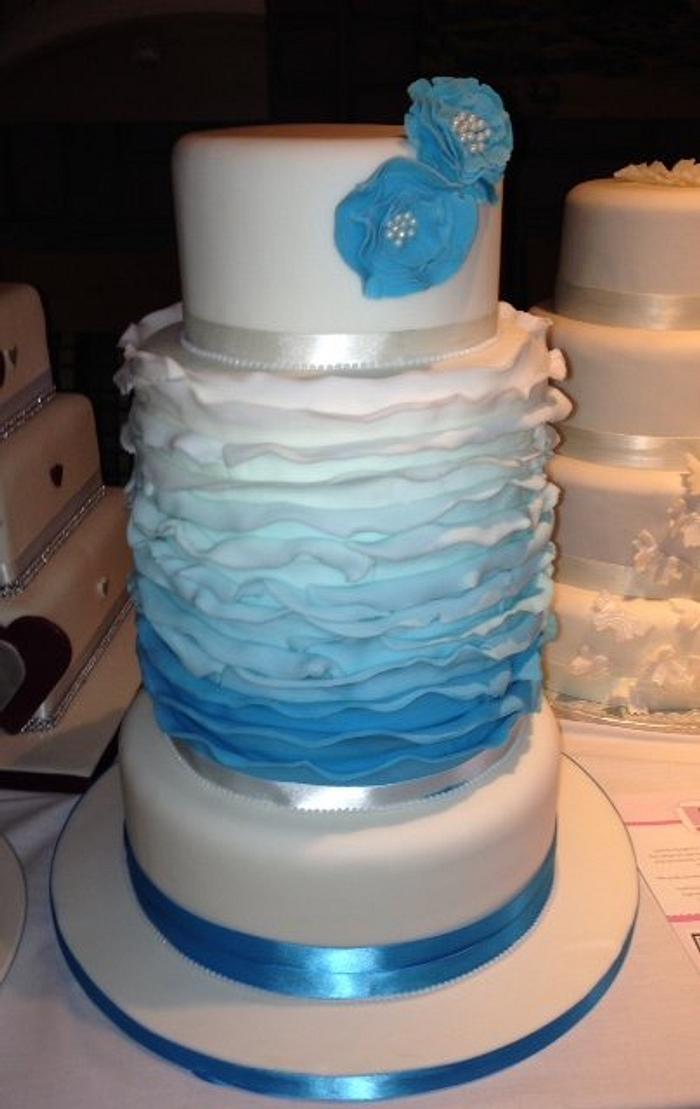 Tall Ombre Wedding Cake
