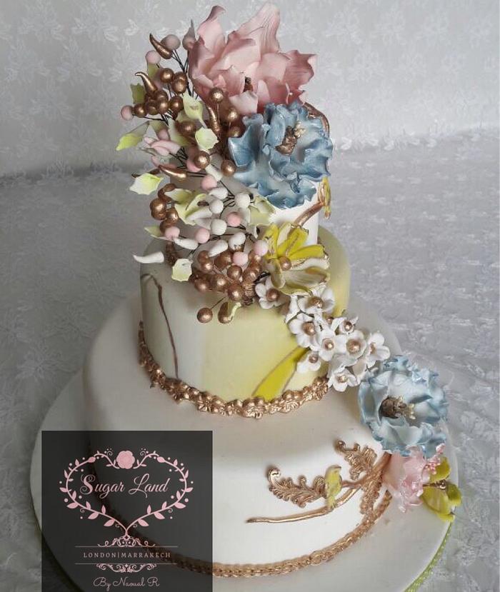 Colourful wedding cake 