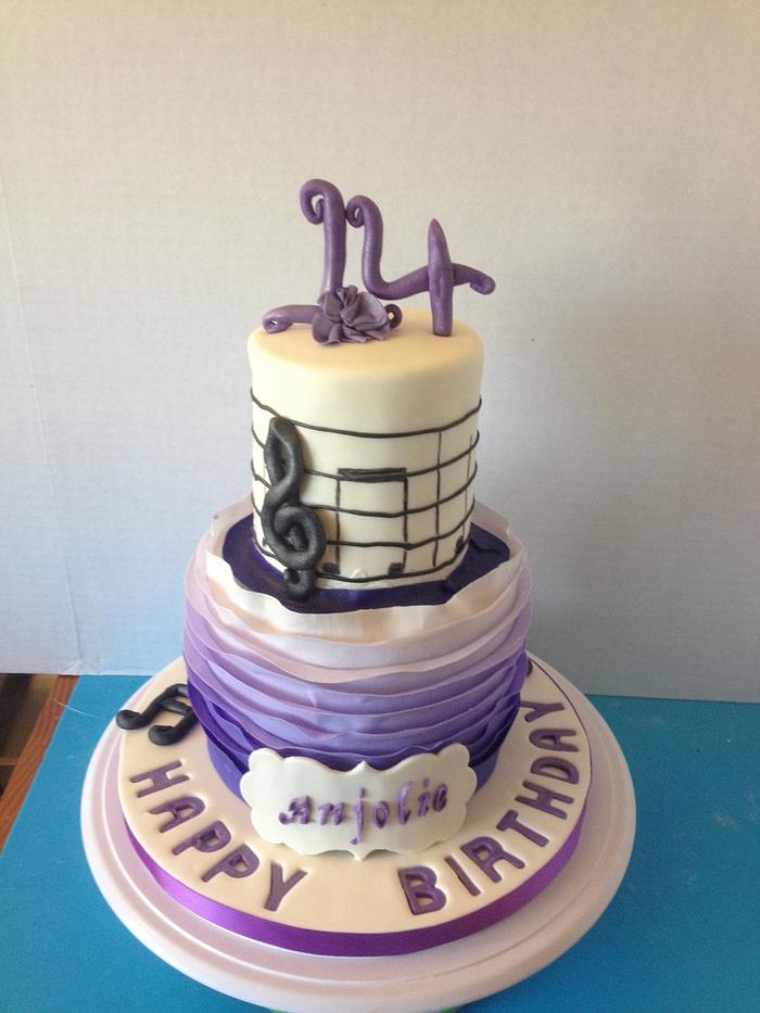Music themed birthday cake