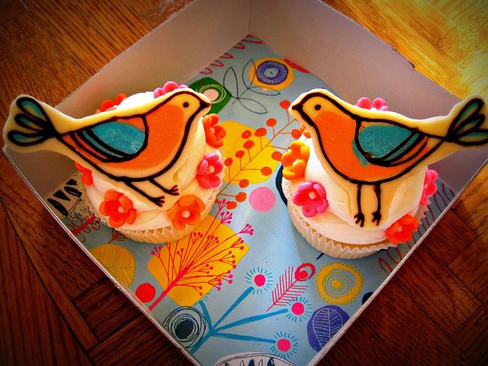 Love bird cupcakes