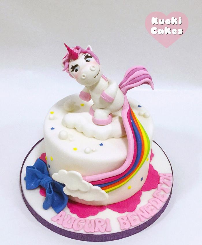 Rainbow unicorn fresh cream cake, Food & Drinks, Homemade Bakes on Carousell