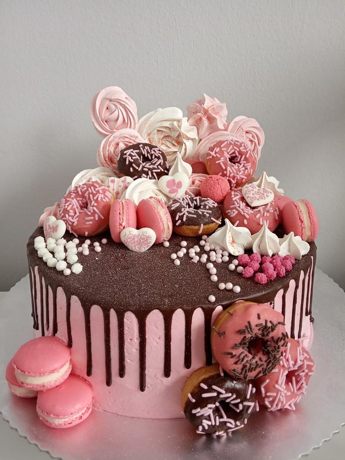 Pink chocolate cake