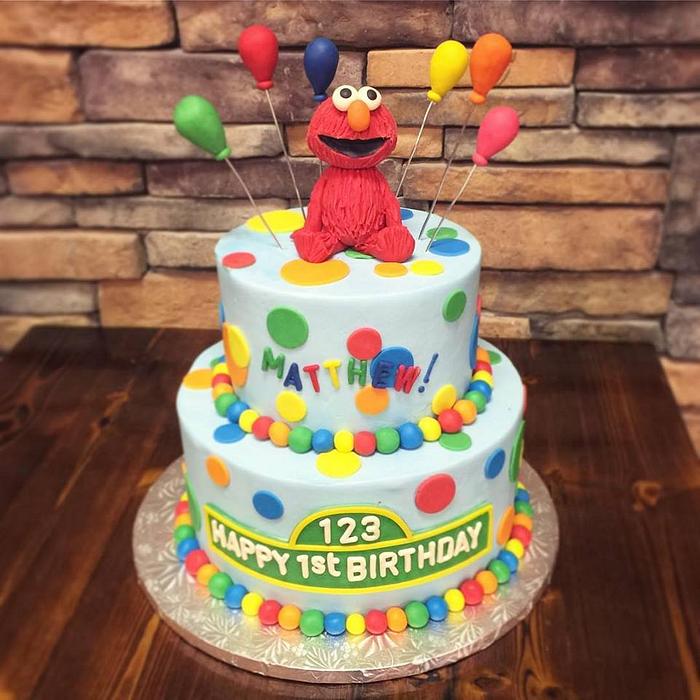 Sesame Street Elmo First Birthday Cake